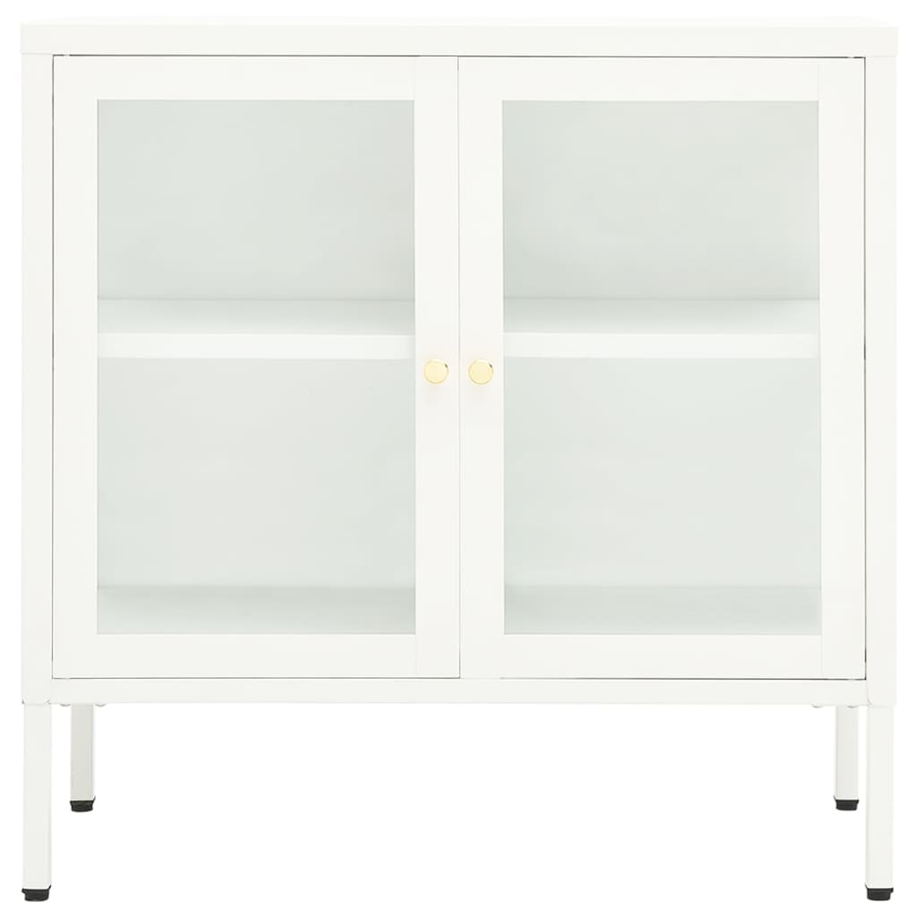 vidaXL Dressoir 70x35x70 cm staal en glas zwart