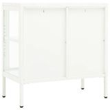vidaXL Dressoir 70x35x70 cm staal en glas zwart