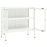 vidaXL Dressoir 70x35x70 cm staal en glas zwart