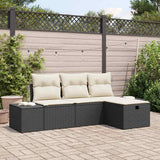 vidaXL Sofa Set with Cushions 4 pcs Poly Rattan
