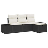 vidaXL Sofa Set with Cushions 4 pcs Poly Rattan