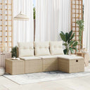 vidaXL Sofa Set with Cushions 4 pcs Poly Rattan