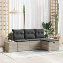 vidaXL Sofa Set with Cushions 4 pcs Poly Rattan