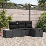 vidaXL Sofa Set with Cushions 4 pcs Poly Rattan