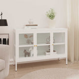 vidaXL Dressoir 105x35x70 cm staal en glas zwart