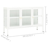 vidaXL Dressoir 105x35x70 cm staal en glas zwart