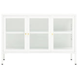 vidaXL Dressoir 105x35x70 cm staal en glas zwart