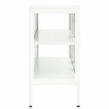 vidaXL Dressoir 105x35x70 cm staal en glas zwart