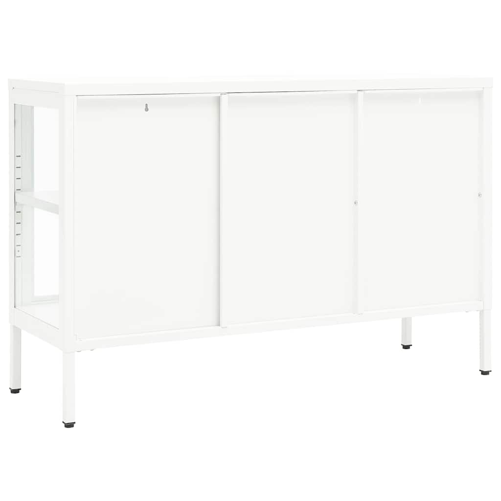 vidaXL Dressoir 105x35x70 cm staal en glas zwart