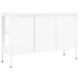 vidaXL Dressoir 105x35x70 cm staal en glas zwart
