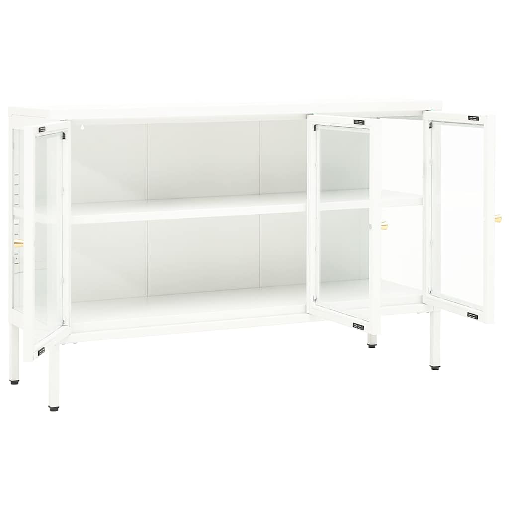 vidaXL Dressoir 105x35x70 cm staal en glas zwart