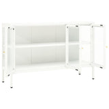 vidaXL Dressoir 105x35x70 cm staal en glas zwart
