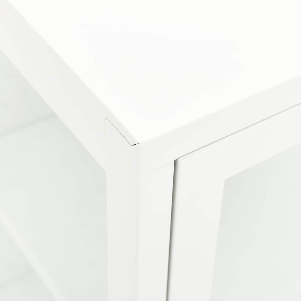 vidaXL Dressoir 105x35x70 cm staal en glas zwart