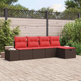 vidaXL Bankstel 4 st poly rattan