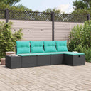 vidaXL Bankstel 4 st poly rattan