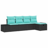vidaXL Bankstel 4 st poly rattan