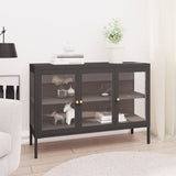 vidaXL Dressoir 105x35x70 cm staal en glas zwart
