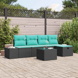 vidaXL Bankstel 4 st poly rattan
