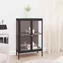 vidaXL Sideboard 75x35x105 cm Steel and Glass Black