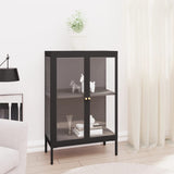 vidaXL Sideboard 75x35x105 cm Steel and Glass Black