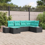 vidaXL Bankstel 4 st poly rattan