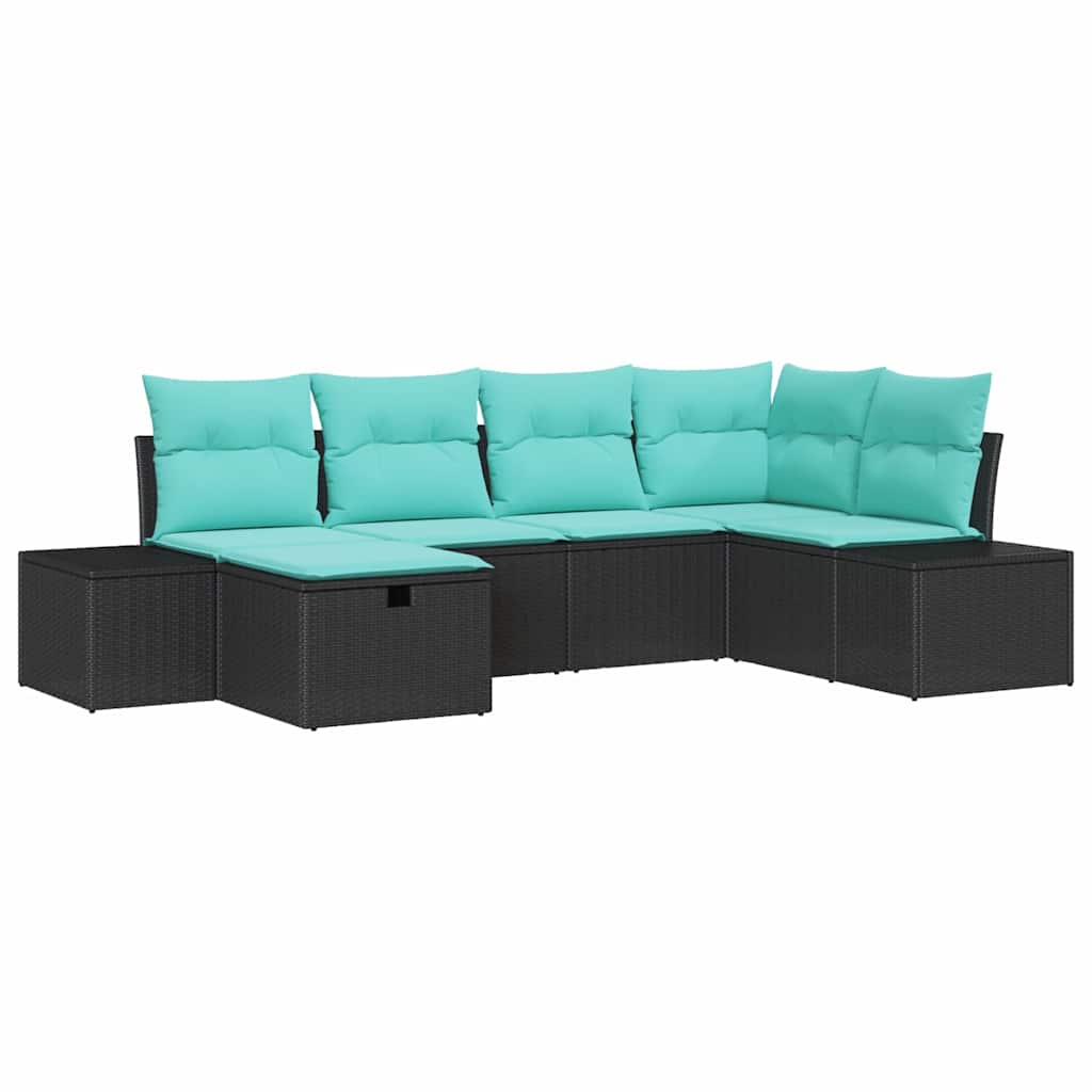vidaXL Bankstel 4 st poly rattan
