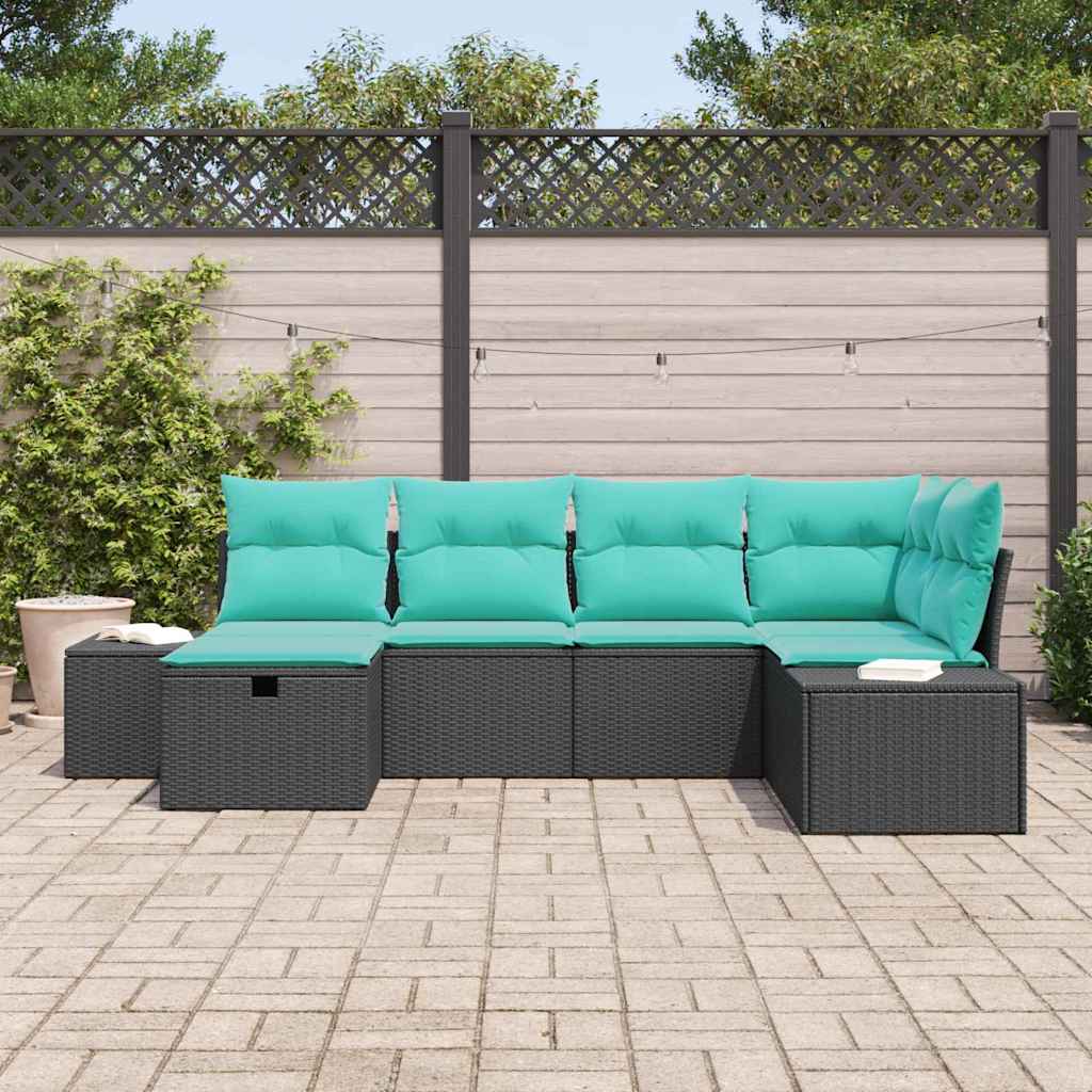 vidaXL Bankstel 4 st poly rattan