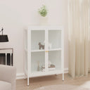 vidaXL Sideboard 75x35x105 cm Steel and Glass Black