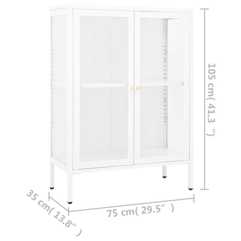 vidaXL Sideboard 75x35x105 cm Steel and Glass Black