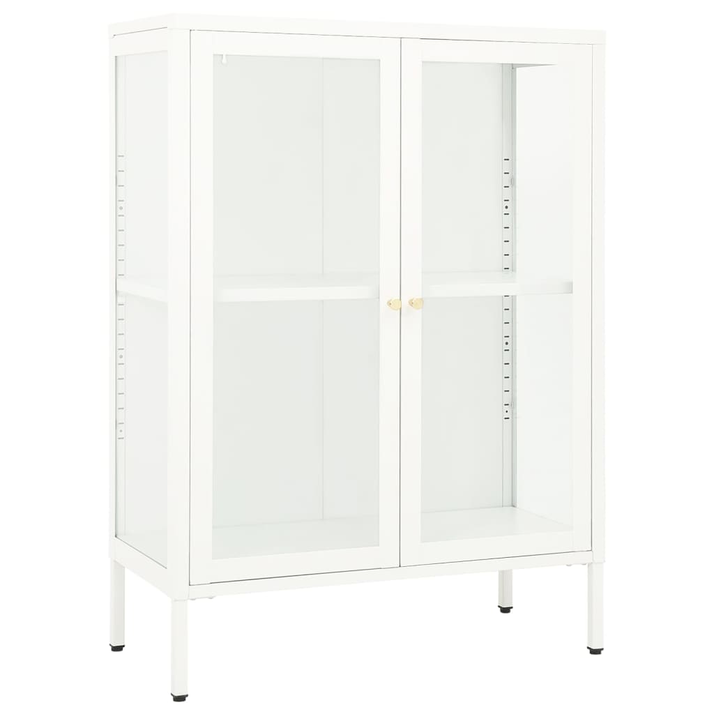 vidaXL Sideboard 75x35x105 cm Steel and Glass Black
