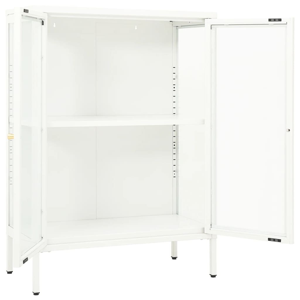 vidaXL Sideboard 75x35x105 cm Steel and Glass Black