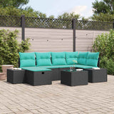vidaXL Bankstel 4 st poly rattan