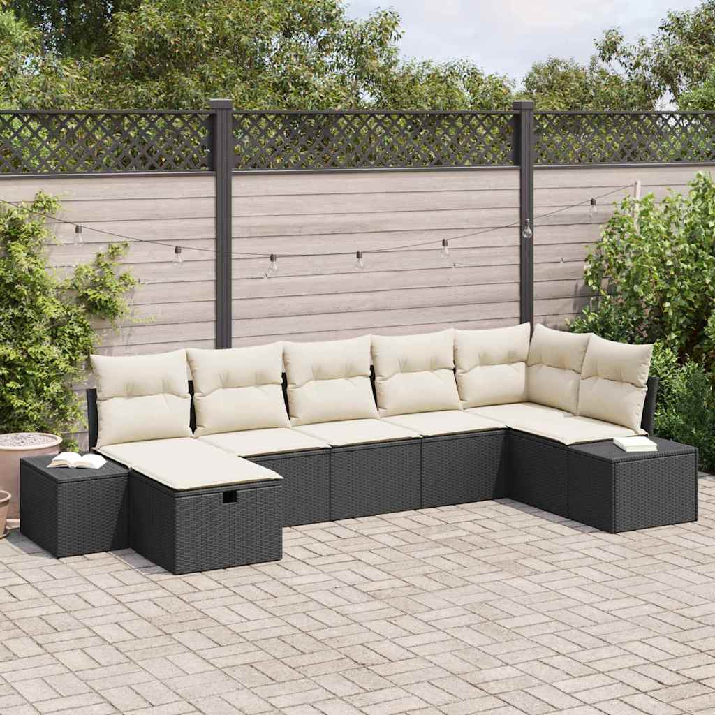 vidaXL Sofa Set with Cushions 8 pcs Poly Rattan