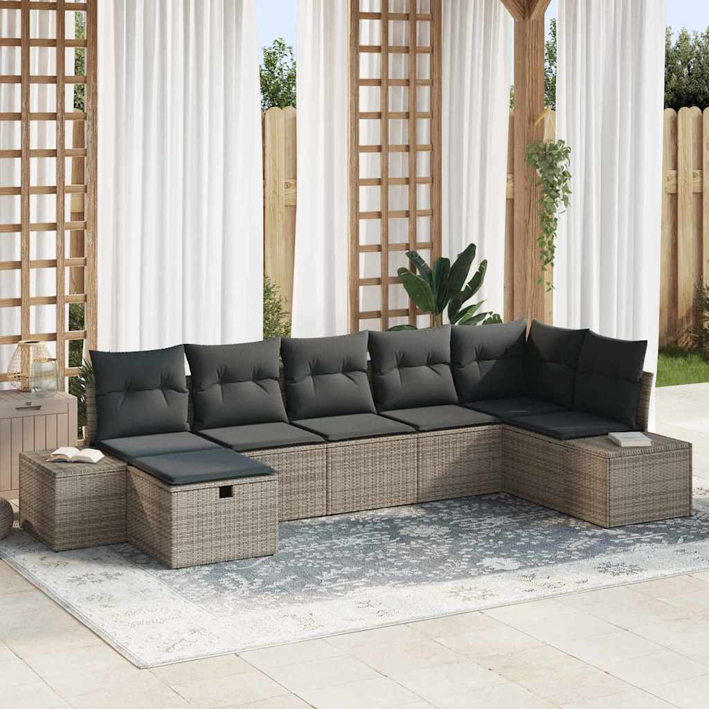 vidaXL Sofa Set with Cushions 8 pcs Poly Rattan