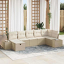 vidaXL Sofa Set with Cushions 8 pcs Poly Rattan