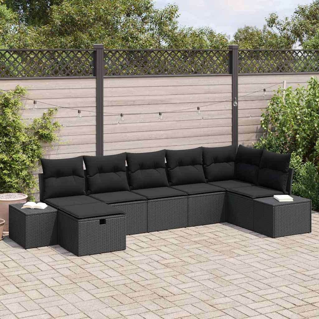 vidaXL Sofa Set with Cushions 8 pcs Poly Rattan