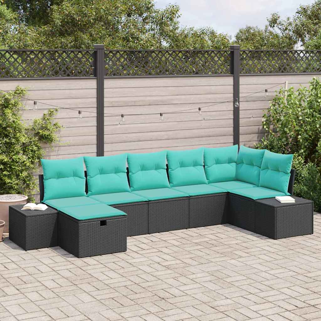 vidaXL Sofa set 4 pcs poly rattan