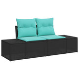 vidaXL Sofa set 4 pcs poly rattan