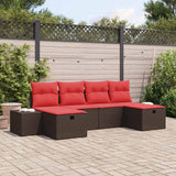 vidaXL Tuinbank Set 6 st Bruin poly rattan