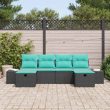 vidaXL Tuinbank Set 6 st Bruin poly rattan