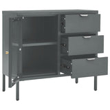 vidaXL Dressoir 75x35x70 cm staal en gehard glas zwart