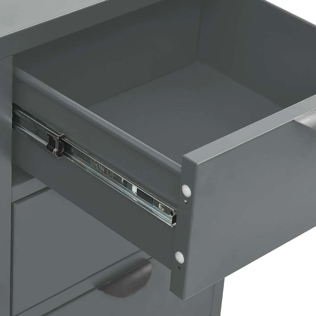 vidaXL Dressoir 75x35x70 cm staal en gehard glas zwart