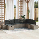 vidaXL Tuinbank Set met kussen 8 pcs Zwart Poly rattan