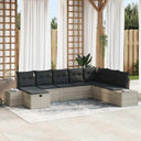vidaXL Tuinbank Set met kussen 8 pcs Zwart Poly rattan