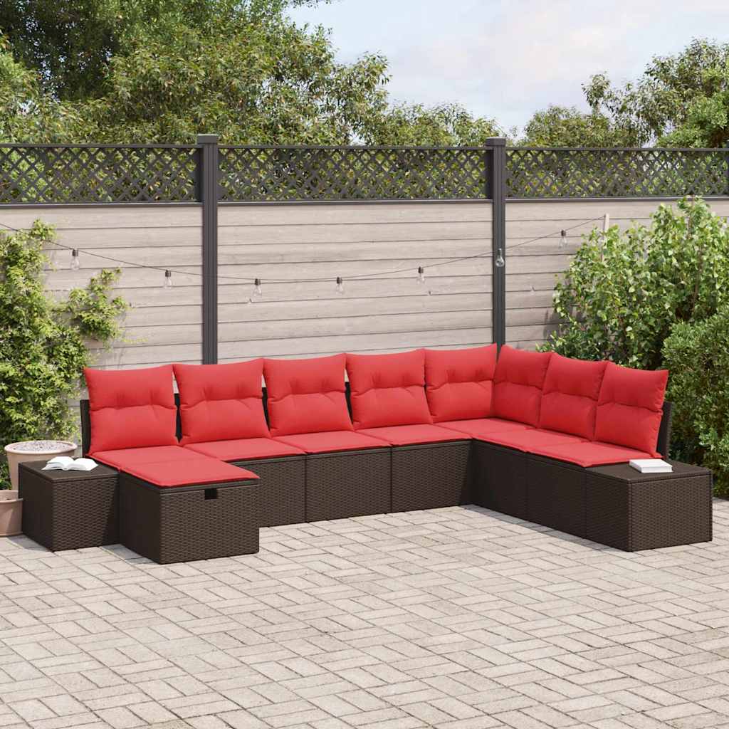 vidaXL Tuinbank Set 8 st Bruin poly rattan