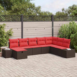 vidaXL Tuinbank Set 8 st Bruin poly rattan