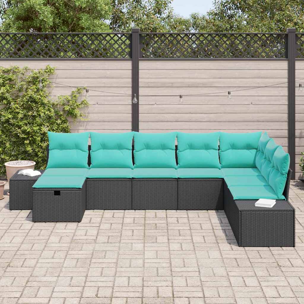 vidaXL Tuinbank Set 8 st Bruin poly rattan
