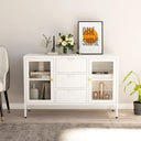 vidaXL Sideboard 105x35x70 cm steel and tempered glass black