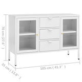 vidaXL Sideboard 105x35x70 cm steel and tempered glass black