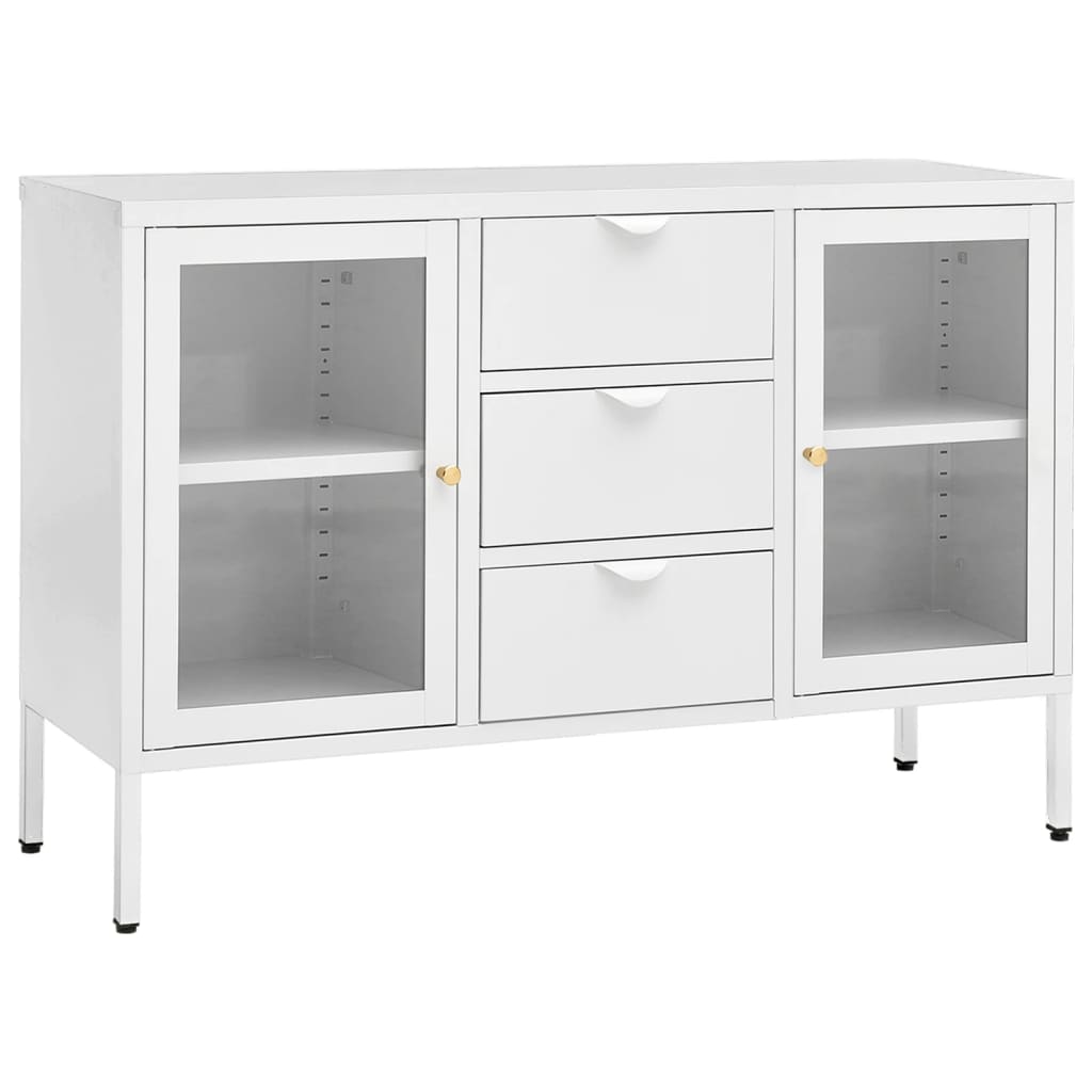vidaXL Sideboard 105x35x70 cm steel and tempered glass black